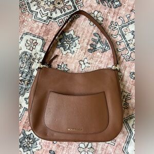 MICHAEL KORS EDEN brown leather large shoulder bag purse handbag designer
